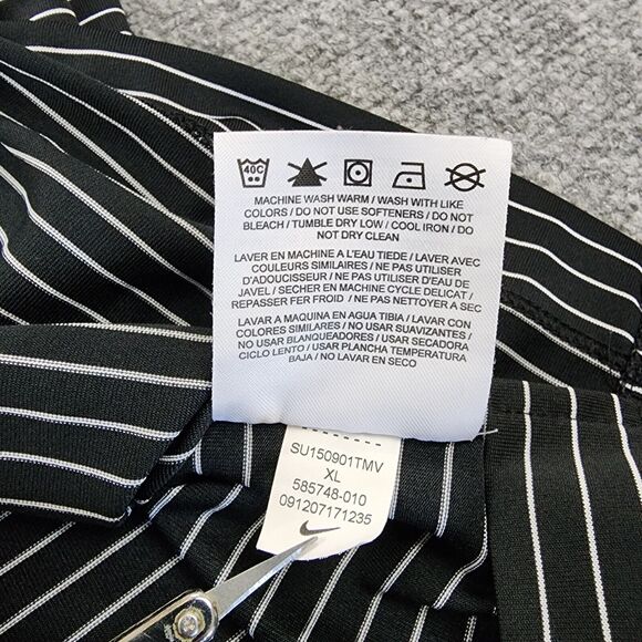 Nike Golf Polo Shirt Mens XL Black White Striped Short Sleeve Tour Performance - Picture 15 of 15